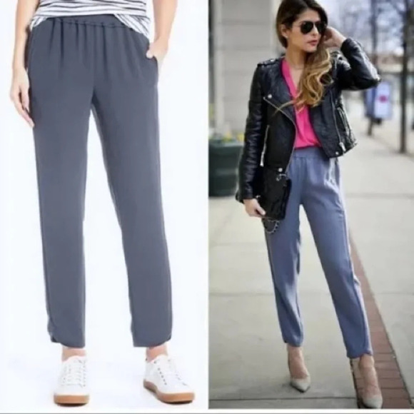J. Crew Pull On Elastic Reese Tulip Hem Elastic Waist Joggers B8523 in Gray - Picture 1 of 10